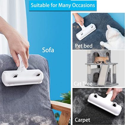 Pet Hair Remover Roller, Reusable Animal Hair Removal Brush for Dogs and Cats, Easy to Clean Fixed Areas Pet Fur from Carpet, Furniture, Rugs, Stairs, bedding and Sofa - Blue